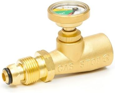 GasStop - Propane Gas Bottle Gauge with Emergency Shut-Off - Colour Coded Pressure Meter, Gas Cylinder Gauge - POL Connection for Cylinder, Caravans and Motorhomes