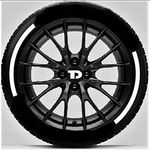 TYRE DÉCOR Customized 3D Premium TYRE Side Wall TYRE Stickers (Sticker for 4 Tyres), Design - 2 Strips Design (White)