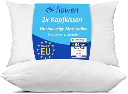 Kissen für Bett 40x80 cm Kopfkissen 2er Set Innenkissen Hypoallergene Anti-Milben Weiche Kissenfüllung mit Weicher Gesteppter Kopfkissenbezug Abnehmbarem und Waschbaren Schlafkissen für Haus/Hotel