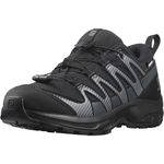 Salomon XA Pro V8 Climasalomon Waterproof Kids Outdoor Shoes, Precise fit, All-terrain grip, and Sporty look, Black, 2