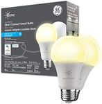 GE Cync Soft White Direct Connect Smart Bulbs (2 LED A19 Light Bulbs), 60W Replacement, Bluetooth-WiFi Enabled, Works with Alexa, Google Assistant Without a Hub