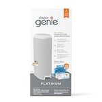 Diaper Genie Platinum Diaper Pail, Grey - Made in Durable Stainless Steel and Includes 1 Easy Roll Refill with 18 bags