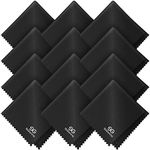 Microfiber Cleaning Cloth for Glasses - Eyeglass Cleaning Cloth - Lens Cleaning Cloth - Microfiber Glasses Cleaning Cloth for Phone, Screens, Camera Lens Cleaner - 12 pcs Black