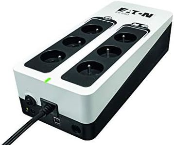 Eaton Onduleur Parafoudre 3S 550 FR - Off-line UPS - Alimentation Sans Interruption - Puissance 550VA (6 prises FR, Parasurtenseur, Silencieux) - Interface USB (câble inclus) - Noir&Blanc