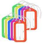 Storite Pack of 10 Luggage Tags, Smart Tags for Travel suitcases, Travel Bag Tags for Easily Identification of Bags (Multicolour)