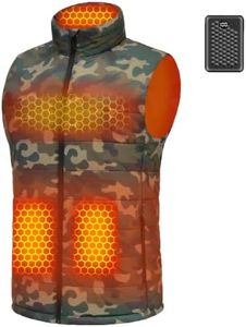 Men Heated Vest Battery Pack Included Rechargeable Hat Gloves Army Jacket Apparel Tactical Gear Military Accessories Mittens Hunting Essential Camo Camouflage Coat Lawn Chair Gift Camping Stuff Gift