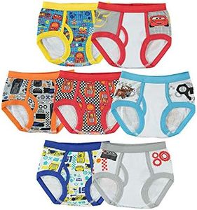 Disney Boys' Pixar Cars 100% Cotton Underwear with Lightning McQueen, Mater, Cruz & More Sizes 18m, 2/3t, 4t, 4, 6 and 8, 7-Pack Brief, 4 Years