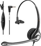 Wantek Phone Headset with Microphone Noise Cancelling, Telephone Headsets 2.5mm Jack Work for Panasonic AT&T ML17929 Vtech RCA Uniden Polycom Grandstream Home Office Cordless Phones(F600J25P)