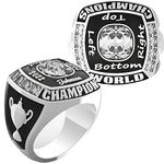 Custom Championship Ring - High School, Football, Baseball, Basketball, Re League, Sport, Tournament, College, Fantasy Football, Esports，Wedding，College，Gift， Fantasy Football (Size 14, crystal stone)