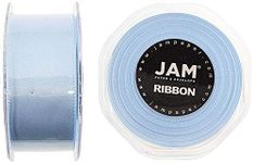 JAM Paper Double Faced Satin Ribbon - 1 1/2" Wide x 25 Yards - Light Blue - Sold Individually