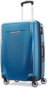Samsonite Winfield 3 DLX Hardside Luggage with Spinner Wheels, Blue/Navy, Checked-Medium 25-Inch, Winfield 3 DLX Hardside Expandable Luggage with Spinners