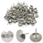 YuGtcen 100pcs Upholstery Tacks, Decorative Nails Thumb Tacks Metal Upholstery Nails for Wood Upholstery Pins Vintage Furniture Tacks (15x20mm, Gray)