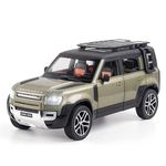 Invite Enterprise Model Car Zinc Alloy Pull Back Toy Diecast Toy Cars with Openable Doors, Sound and Light for Kids Boy Girl Gift (1:24 Land Rover Defender - Green)