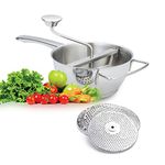 Food Mill 18/10 Stainless Steel Fruit Vegetables Grinder Large 2 Quart Capacity 4 Milling Discs Dishwasher Safe