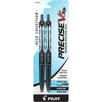 Pilot Precise V5 RT Deco Collection Retractable Rolling Ball Pens, Refillable, 2-Pack, Black (41972)