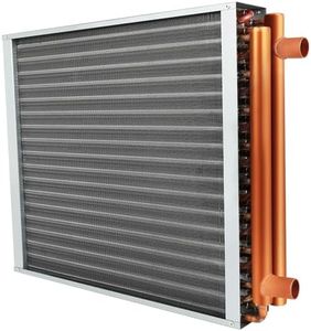 GPOAS 18x18 Heat Exchanger Water To Air, Forced Air Heating with 1 Copper Ports Hot Water Coil for Outdoor Wood Furnaces, Residential Heating