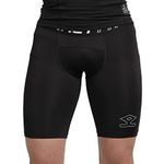 SHREY Unisex Apparels Compression Gym Shorts Tights (S, Black)