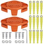 Eyoloty 2 Pack WA0010 Polycarbonate Replacement Head Blades Compatible with Worx WA0004 WG154 WG163 WG160 WG180 WG175 WG155 WG151 String Trimmers,with 12 Pack Flexible Replacement Blades, Screw Parts