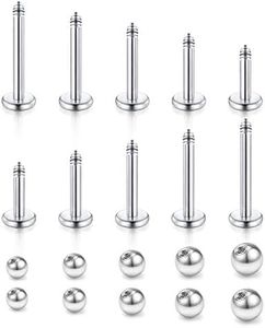 18G 16G Piercing Barras Barbell 4/5/6/8/10mm Labbro Trago Studs Labret Monroe Anello con Ricambio Palla 2.5/3/4/5/6mm