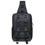 KAUKKO Canvas Messenger Bag Cross Body Shoulder Sling Backpack Travel Hiking Chest Bag (252-2-Balck)