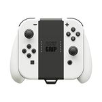 Skull & Co. JoyGrip for Nintendo Switch and Switch OLED Joy-Con Controller: Rechargeable Handheld Joystick Remote Control Holder with Interchangeable Grips - OLED White