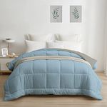 Trident Comfort Living Microfiber Reversible AC Comforter, 120 GSM, Soft & Cozy, Lightweight Quilt, All Season use, Machine Washable, Queen/Double Size - 90x100 inches (Blue Fog)