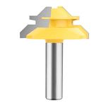 45 Degree Lock Miter Router Bit - BAIDETS 1/2 Inch Shank, 3/4 Inch Stock, 2 Inch Diameter, Carbide Wood Router Bits Woodworking Cutter Tool