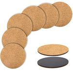 Coitak 6 Pieces Cork Mat for Plants, 6 Inch Round Cork Plant Coasters Mats for Garden, Courtyard, Pot Mat, Indoor Outdoor and DIY Craft Project (6 Inch)