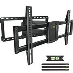 USX MOUNT Full Motion TV Wall Mount for 37"-90" TVs, Pre-Assembled TV Mount Fits 24" Wood Studs, Universal with Swivel and Tilt TV Bracket Up to VESA 600x400mm, 150lbs, with Wall Drilling Template