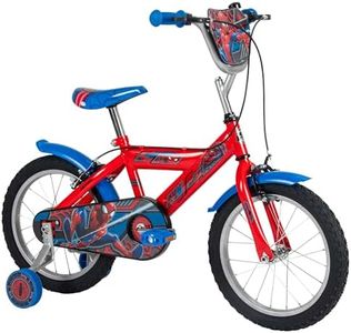 Huffy Marvel Spider-man 16" Kid’s Bike, aged 5-9 years, Dual Calliper Brakes, Removable Stabilisers, Adjustable Seat, Red