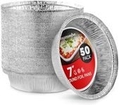 Stock Your Home 9" Round Aluminum Foil Pans (40 Pack) Pie Tins Disposable 9 Inch, To-Go Containers for Pies, Cheesecake, Cinnamon Rolls, Flan, 2" Deep Dish Cake Pan for Holidays