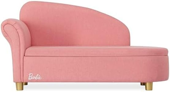 Evolur Barbie Dream in Pink Chaise Lounge, Wrapped in Soft & Durable Linen Upholstery, Ample Storage Below The seat, Comfortable Rolled arm Rest with Stylish Raised Back Rest