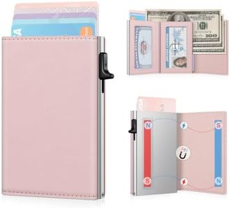 Ruiici Small Wallet Women RFID Blocking Slim Card Wallet - Compact Credit Card Holder for 9-12 Cards with Cash Slot & Clear ID Window, Birthday Gifts for Women