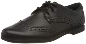 Clarks Girl's Scala Lace Derbys, Black Black Leather Black Leather, 4 UK Child