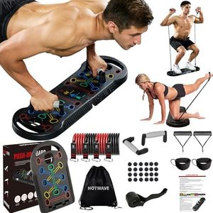 Hotwave Push Up Board Fitness, 20 in 1 Push Up Bar with Resistance Bands,Pushups Handle For Floor.Strength Training Workout Machine,Portable Home Gym Equipment for Men and Women