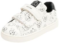 Geox J Kathe Girl G Sneaker, White Black, 4 UK