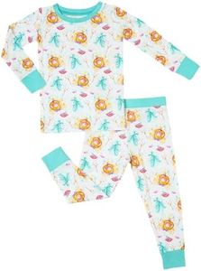 LollyBanks Toddler Pajama Set for Girls, Long Sleeve Two-Piece Pajamas, Lightweight 95% Viscose and 5% Spandex, Snug Fit Toddler Sleepers, Ultra Soft Baby Pajamas 4T (Fairy Tale Princess Print)