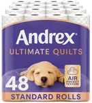 Andrex Ultimate Quilt Toilet Roll - 48 Toilet Rolls, 3-Ply, Bulk Buy, Soft, Thick Sheets, FSC Certified