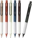 HeTaoCat Retractable Gel Pens, 0.5mm Fine Point, Quick Drying, Writing Drawing, Black ink gel pens, Box of 6 Pens (6)
