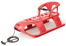 ArcticThrill Snow Sled for Kids - SnowCruise Sledge - Toboggan with Pull Rope, Backrest and Safety Belt; Outdoor Plastic Winter Sleigh for Toddlers & Kids