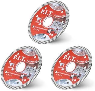 P.I.T. 4-1/2 Turbo Diamond Saw Blade,Dry/Wet Cutting for Granite, Stone, Masonry, Terrazzo, Marble, Concrete,Tile - 7/8 Inch Arbor Angle Grinder Cut Off Wheel- DIAMOND -115 mm (3 Piece)