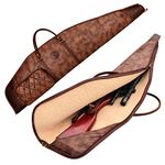 TOURBON PU Leather Rifle Case with Pocket, 46 inches Gun Bag for Rifle with Ammo Holder Shoulder Strap