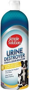 Simple Solution Urine Destroyer Enzymatic Cleaner | Pet Stain and Odor Remover with 2X Pro-Bacteria Cleaning Power | 32 Ounces