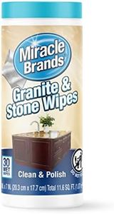 MiracleWipes for Granite & Stone - Clean, Protect, and Polish Countertops and Stone Surfaces - Kitchen and Bathroom Cleaning Support - (30 Count)