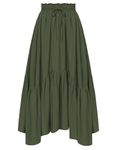 SCARLET DARKNESS Renaissance Skirt for Women High Waist Maxi Skirt Asymmetrical Skirts with Pockets Army Green S