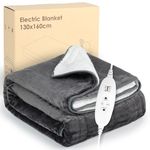 Lyssiefeel Electric Heated Blanket Throw,Flannel+Sherpa fleece Heated Blanket,4 Heat Settings, 4 Timer Settings,160 X 130cm