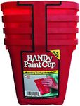 Handy Paint Cup Holds 16 oz. of Paint or Stain, Integrated Magnetic Brush Holder, Ideal for Trim Work, Touch-ups, 4 Pack