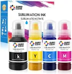 SUPERSUBINK Sublimation Ink 502 522 Refilled Bottles for Ecotank ET-2803 ET-2800 ET-2840 ET-2850 ET-4800 ET-15000 Inkjet Printer Heat Press Transfer Ink