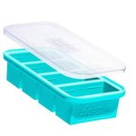 Souper Cubes 1 Cup (250 mL) Silicone Freezer Tray with Lids, Perfect for Soup, Broth, Sauces, Batch Cooking and More, Oven-Safe Silicone Freezer Moulds, Silicone Soup Freezer Tray - Aqua - 1-Pack