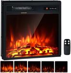 TANGZON 20"/25"/36'' Recessed Electric Fireplace, Wall Mounted Freestanding Fire Heater with Flame Colors, Brightness, Remote Control & Thermostat (20", 750W/1500W, 1 Flame Color, 5 Brightness)